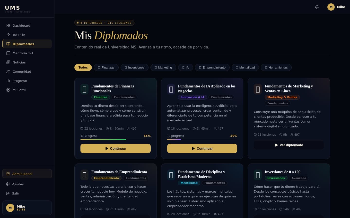Diplomados UMS — rutas de aprendizaje